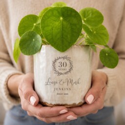 Personalised 30Th Wedding Anniversary Plant Pot - Gift For Husband, Wife, Parents, Couples - thumbnail 3