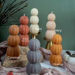 Spider Pumpkin Candle Halloween Decor, Eco-Friendly Soy Beeswax - thumbnail 4
