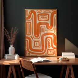 Orange Maximalist Wall Art Print - Burnt Abstract Art, Bedroom Prints, Gallery Matisse Style Prints - thumbnail 3