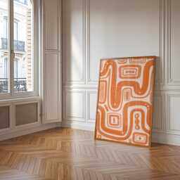 Orange Maximalist Wall Art Print - Burnt Abstract Art, Bedroom Prints, Gallery Matisse Style Prints - thumbnail 2