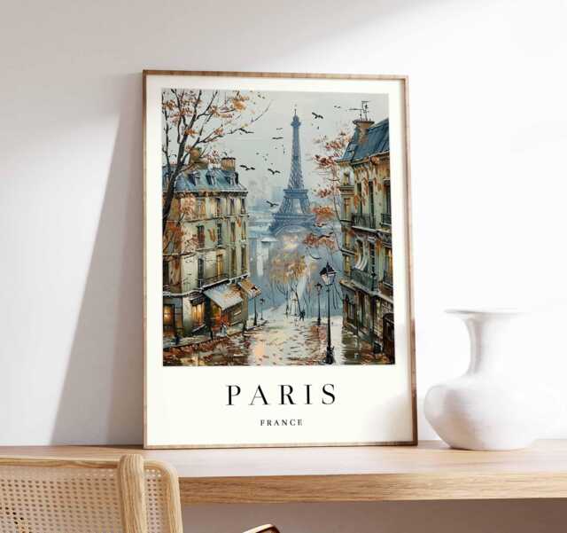 Eiffel Tower Paris Poster Elegant France Wall Art - image 1