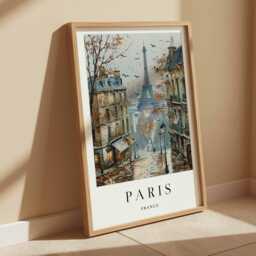 Eiffel Tower Paris Poster Elegant France Wall Art - thumbnail 2