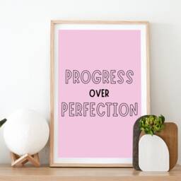 Progress Over Perfection Print Set - Inspirational Home Office Decor, Motivating Posters, Positive Classroom Art - A4, A3, A2, A1 Unframed - thumbnail 2
