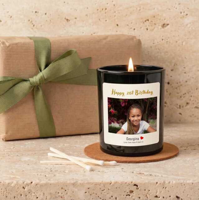 Personalised Photo Birthday Candle Gift Set Soy Wax For Daughter, Mum, Dad, Sister, Friend - image 1