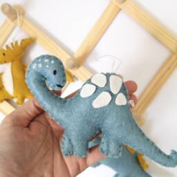 Felt Dinosaur Wall Hanging, Room Decor, Themed Bedroom, Blue & Green Bunting, Dino Decorations - thumbnail 2