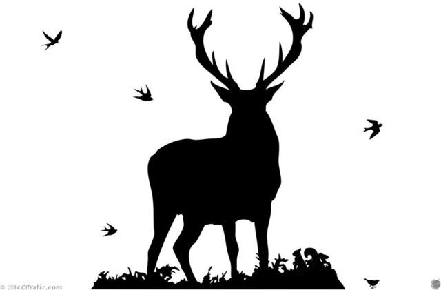 Deer Wall Decal Forest Animal Sticker With Birds & Squirrel - image 1