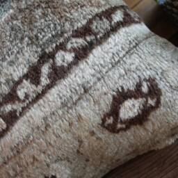 50cm Vintage Carpet Cushion Cover Handwoven - Beige Bluish Grey - thumbnail 3