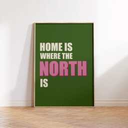 Home Is Where The North Print Poster, Northern Themed Wall Art, Living Room Print, Bedroom Decor, East Typographic - thumbnail 3
