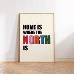 Home Is Where The North Print Poster, Northern Themed Wall Art, Living Room Print, Bedroom Decor, East Typographic - thumbnail 2