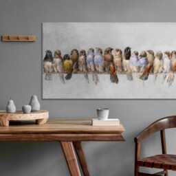 A Perch Of Birds Hector Giacomelli, Home D??cor, Mounted Canvas Wall Art Print - thumbnail 2