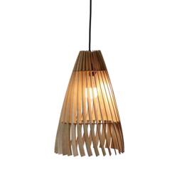 Almond Wood Pendant Lamp - Modern Light Fixture, Housewarming Gift - thumbnail 3