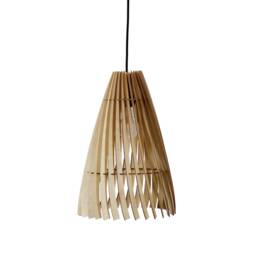 Almond Wood Pendant Lamp - Modern Light Fixture, Housewarming Gift - thumbnail 2