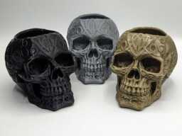 Celtic Skull Pen Pot, Desk Tidy, Storage Desk, Gothic Gift, Office Halloween - thumbnail 1