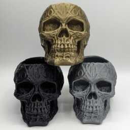 Celtic Skull Pen Pot, Desk Tidy, Storage Desk, Gothic Gift, Office Halloween - thumbnail 2