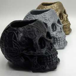 Celtic Skull Pen Pot, Desk Tidy, Storage Desk, Gothic Gift, Office Halloween - thumbnail 3