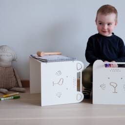 Montessori Cube Chair Birch Plywood Kids Table - thumbnail 2