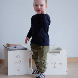 Montessori Cube Chair Birch Plywood Kids Table - thumbnail 3