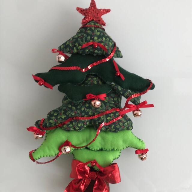 Christmas Tree Door Hanger, Bell Ornament, Handmade in Felt - image 1