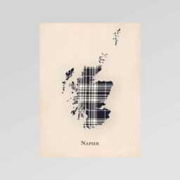 Clan Napier Scottish Tartan Map - Of Scotland Family Wall Decor, Ready To Hang - thumbnail 2