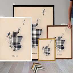 Clan Napier Scottish Tartan Map - Of Scotland Family Wall Decor, Ready To Hang - thumbnail 3