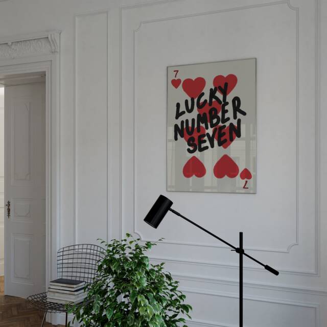 Lucky Number Print - Ace Of Hearts Playing Card Trendy Wall Art Bar Decor Kitchen Aesthetic Room Retro - image 1