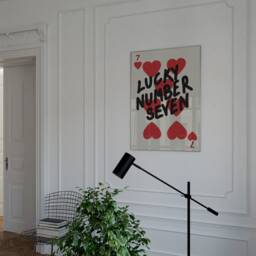 Lucky Number Print - Ace Of Hearts Playing Card Trendy Wall Art Bar Decor Kitchen Aesthetic Room Retro - thumbnail 1