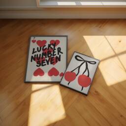 Lucky Number Print - Ace Of Hearts Playing Card Trendy Wall Art Bar Decor Kitchen Aesthetic Room Retro - thumbnail 3