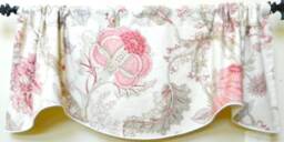 Kravet Ivana Designer Window Valance Corded Lined Rod Pocket Scalloped Linen Fabric Made To Order - thumbnail 1