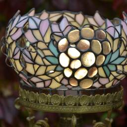 stained Glass Openwork Lamp Customized Lampshade For A Vintage Base in Single Exemplar - thumbnail 3