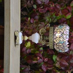 stained Glass Openwork Lamp Customized Lampshade For A Vintage Base in Single Exemplar - thumbnail 4