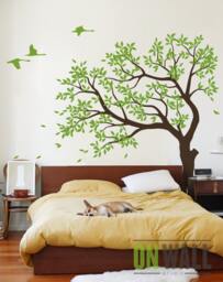stunning Large Tree Wall Decal With Cranes - Unique Vinyl Decor For Home & Bird Wall Art Nursery, Kids Room, Playroom Mm027 - thumbnail 1