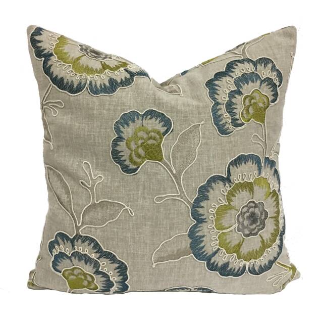 Clarke & - Richmond Teal/Acacia Stunning Embroidered Designer Cushion Cover Throw Pillow Home Decor - image 1