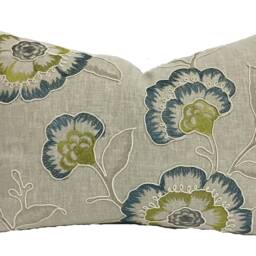 Clarke & - Richmond Teal/Acacia Stunning Embroidered Designer Cushion Cover Throw Pillow Home Decor - thumbnail 2