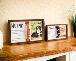 Custom Memorial Standing Frame, Pet Loss Gift, Collar With Photo, Holder, Dog Bereavement E54 - thumbnail 1