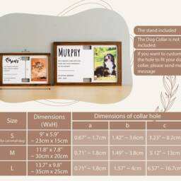 Custom Memorial Standing Frame, Pet Loss Gift, Collar With Photo, Holder, Dog Bereavement E54 - thumbnail 2