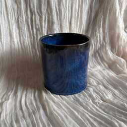 Sea Fever Ceramic Planter, Handmade Glazed Pot, Blue Plant Large Vessel, Unique British Gift, Handcrafted Pots - thumbnail 2