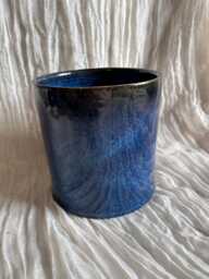 Sea Fever Ceramic Planter, Handmade Glazed Pot, Blue Plant Large Vessel, Unique British Gift, Handcrafted Pots