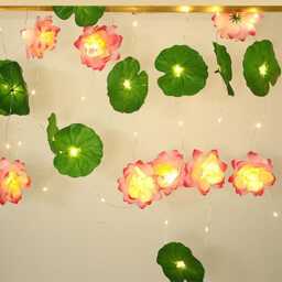 Solar Lotus Flower String Lights Waterproof Led Night For Outdoor Pool, Powered 2M 5Led & 5M 12Led Decorative Lamp - thumbnail 3