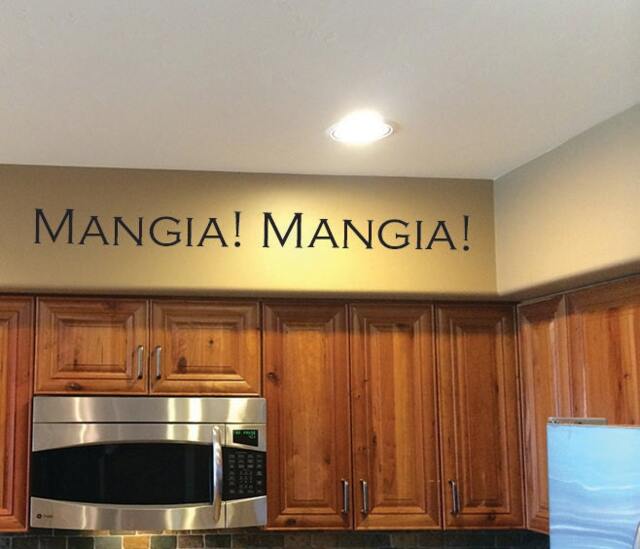 Kitchen Wall Decal, Restaurant Decor, Mangia Decal - image 1