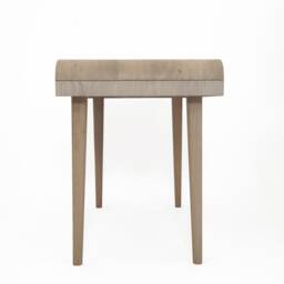 Small Computer Desk With Drawer in Whitened Oak, Mid Century Desk, Solid Oak Office Writing Handmade Work - thumbnail 4