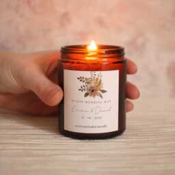 Personalised Wedding Candle Gift, Custom Gift For Couple, Day Keepsake, Mr & Mrs - thumbnail 3