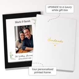 Personalised 5Th Anniversary Gifts For Him Her - Wood Wedding Photo Frame - thumbnail 2