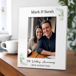 Personalised 5Th Anniversary Gifts For Him Her - Wood Wedding Photo Frame - thumbnail 3