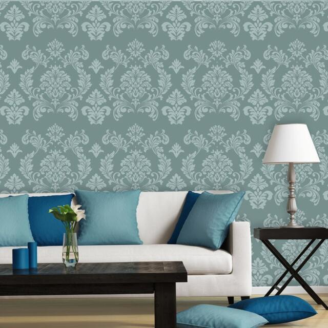 Large Wall Damask Stencils Danielle Reusable Allover Pattern For Diy Decor - image 1