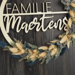 Nameplate Family Door Wreath Dried Flowers 28 cm Customizable - thumbnail 3