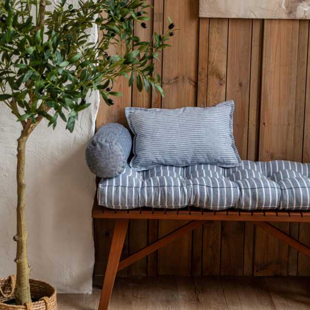 Bench Cushion, Window Seat Stripe Bench Cushion, Mudroom Seat Reading Nook French Cushion - image 1