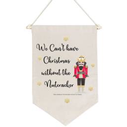 Watercolor Nutcracker Christmas Banner Natural Canvas Wall Decor - thumbnail 2
