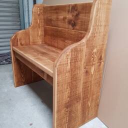 Rustic Plank Style Monks Bench Settle Pew No Storage Bespoke Sizes Available - thumbnail 2