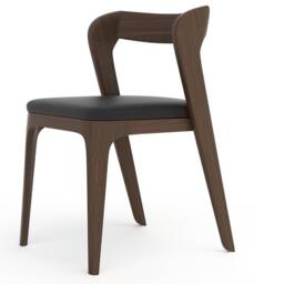 Handcrafted Oak Dining Chairs With Genuine Leather Cushions - Modern Wooden Kitchen Chairs, Comfortable Upholstered Seating - thumbnail 2