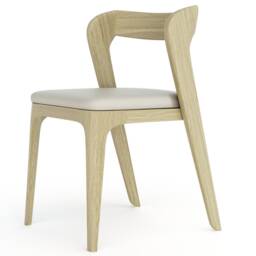 Handcrafted Oak Dining Chairs With Genuine Leather Cushions - Modern Wooden Kitchen Chairs, Comfortable Upholstered Seating - thumbnail 3